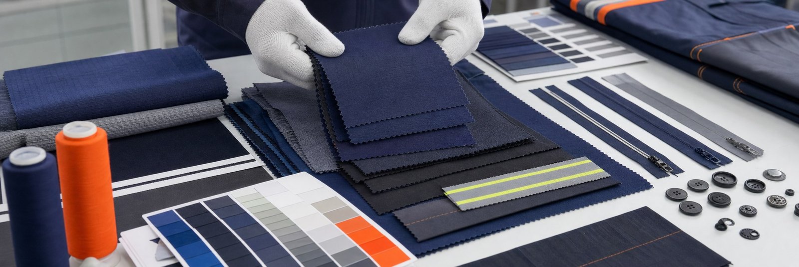 Workwear fabric and detail adjustment