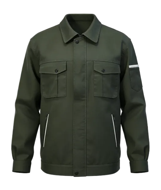 GH130 Olive Detachable-Sleeve Workwear - Image 3